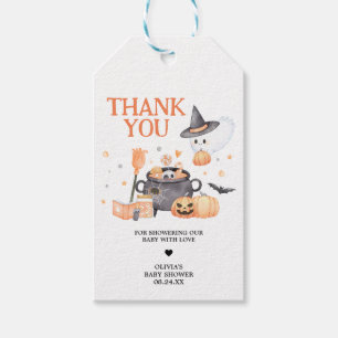 Baby is Brewing Orange Halloween Favour Tags