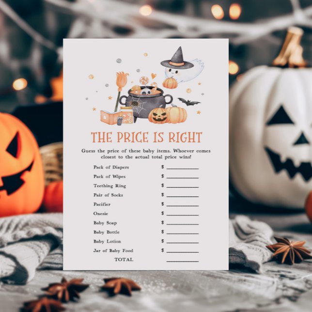 Baby is Brewing Orange The Price is Right Game (Baby is Brewing Baby Shower The Price is Right Game)