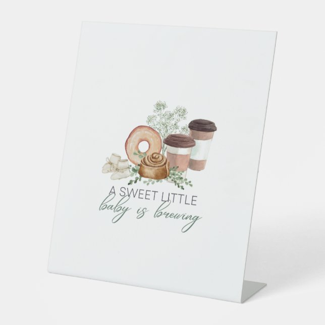 Baby is Brewing Pedestal Sign (Front)