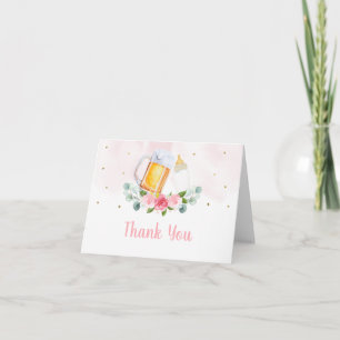 Baby Is Brewing Pink Gold Baby Shower Thank You