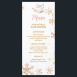 Baby Is Brewing Pink Winter Tea Party Baby Shower Menu<br><div class="desc">Baby Is Brewing Pink Winter Tea Party Baby Shower Menu Card
All wordings can be customized</div>