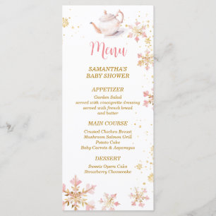 Baby Is Brewing Pink Winter Tea Party Baby Shower Menu