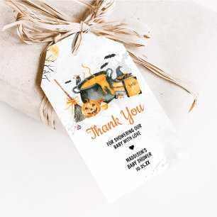 Baby is Brewing Pumpkin Halloween Baby Favour Tags