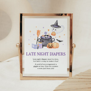Baby is Brewing Purple Late Night Diapers Poster