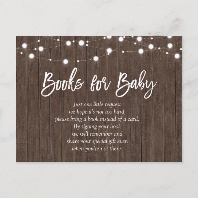 Baby is Brewing Rustic Baby Shower Books for Baby Invitation Postcard (Front)