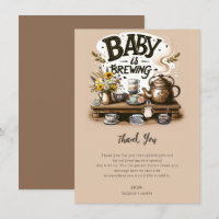 Baby is Brewing Rustic Tea Kettle Peach Thank You