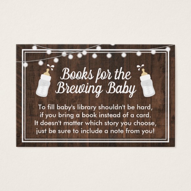Baby Is Brewing Shower Rustic Books For Baby (Front)