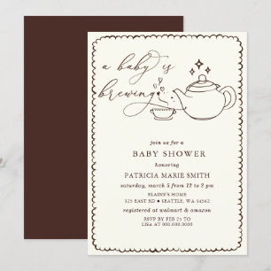 Baby is Brewing Tea Gender Neutral Baby Shower Invitation