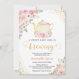 Baby is Brewing Tea Party Shower Invitation