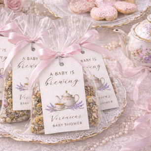 Baby is Brewing Tea Party Welcome Sign Gift Tags