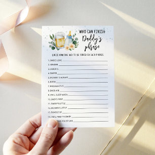 Baby Is Brewing Who can finish Daddy's phrase card