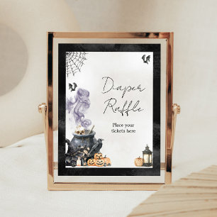 Baby is Brewing Witch Cauldron Diaper Raffle Sign