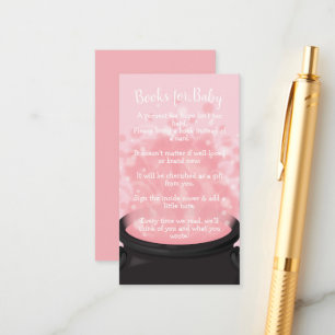 Baby is Brewing Witch Shower Gothic Pink Girl Enclosure Card
