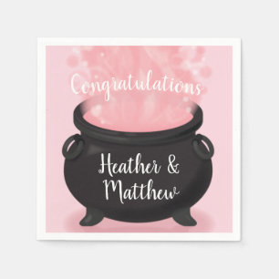 Baby is Brewing Witch Shower Gothic Pink Girl Napkin