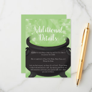 Baby is Brewing Witch Shower Halloween Cauldron Enclosure Card