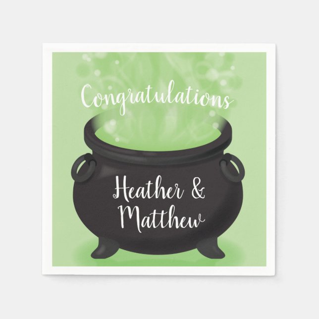 Baby is Brewing Witch Shower Halloween Cauldron Napkin (Front)