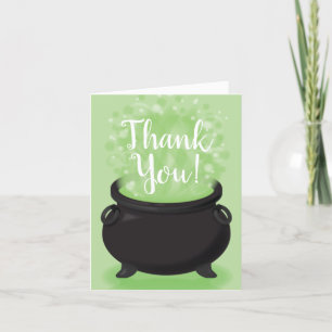 Baby is Brewing Witch Shower Halloween Cauldron Thank You Card