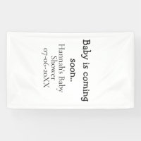 Baby is coming soon baby shower name date typewrit