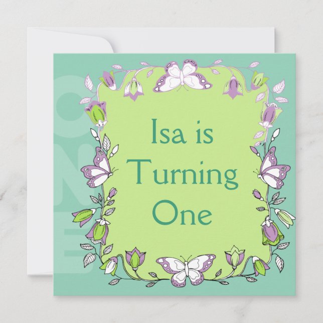 Baby is Turning One Birthday Party Invite (Front)