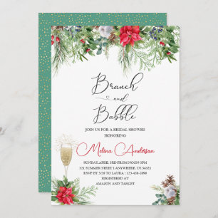 Baby it is cold outside watercolor branch and babb invitation