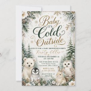 Baby It’s Cold Outside Arctic Animals Baby Shower Invitation