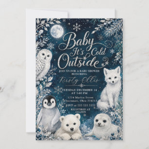 Baby It’s Cold Outside Arctic Animals Baby Shower Invitation