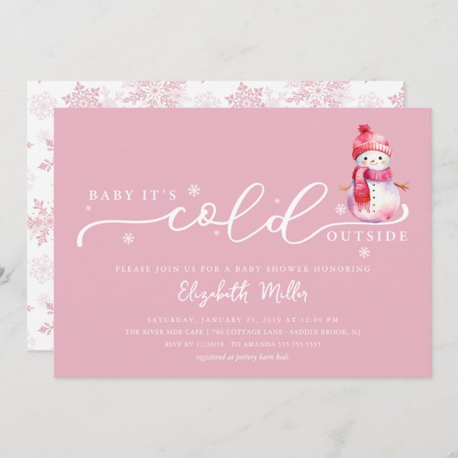 Baby It’s Cold Outside Baby Shower Invitation (Front/Back)