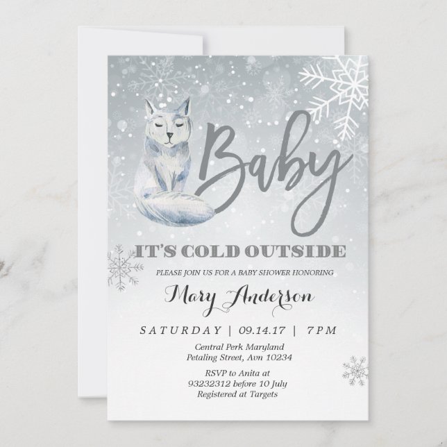 Baby it’s cold outside baby shower invitation (Front)