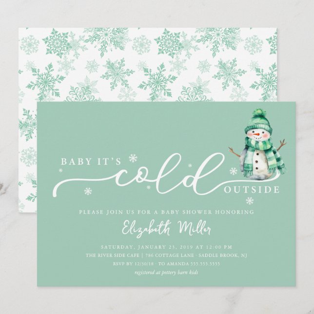 Baby It’s Cold Outside Baby Shower Invitation (Front/Back)