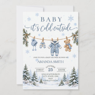 Baby It’s Cold Outside Clothesline Baby Shower Invitation