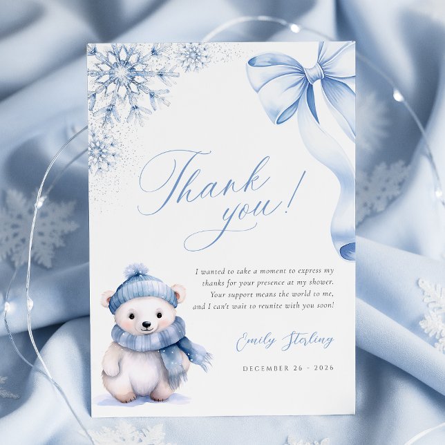 Baby It’s Cold Outside Polar Bear Thank You Card (Creator Uploaded)