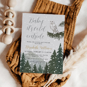 Baby It’s Cold Outside Snowy Owl Baby Shower Invitation