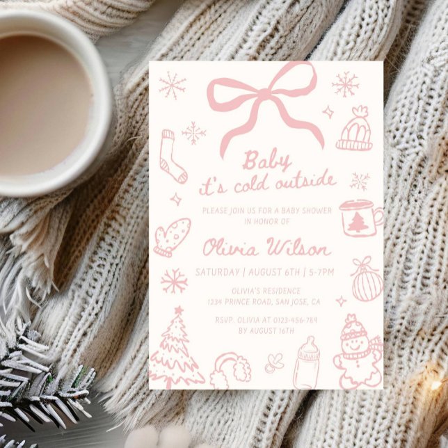 Baby It’s Cold Outside Winter Baby Shower Party Invitation (Creator Uploaded)