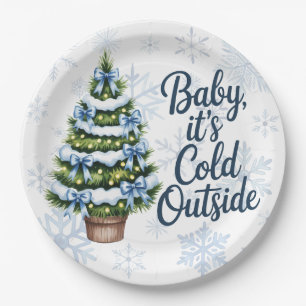 Baby, It’s Cold Outside Winter Boy Baby Shower Paper Plate
