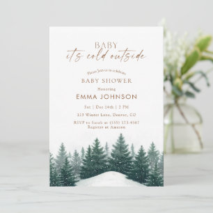 Baby It’s Cold Outside Winter Forest Baby Shower Invitation