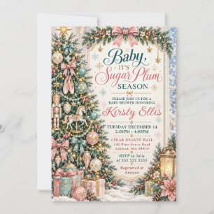 Baby, It’s Sugar Plum Season Baby Shower Invitation
