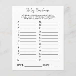 Baby Item Game. Baby Shower Game