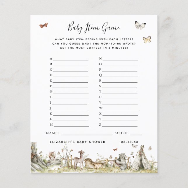 Baby Item Game | Baby Shower Game (Front)