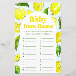 Baby Item Game Lemon Retro Baby Shower
