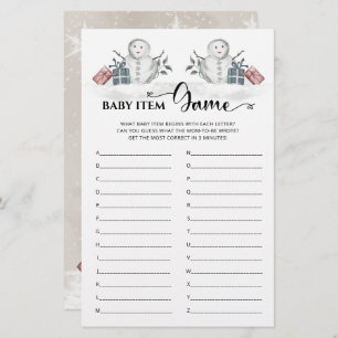 Baby Item Game  Snowman Baby Shower 