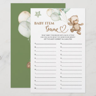 Baby Item Game Teddy Bear Baby Shower