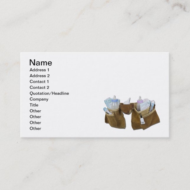 Baby Items Filling Leather Tool Belt Business Card (Front)