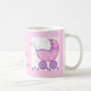 Baby "Its A Girl" Name Personalised Pink Coffee Mug