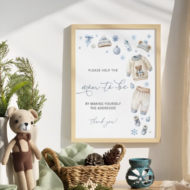 Baby Its Cold Baby Shower Address an Envelope Poster (Creator Uploaded)