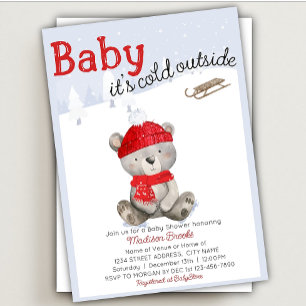 Baby it's Cold Bear Baby Shower Invitation