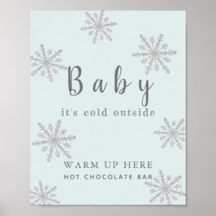 Baby It's Cold Blue Hot Chocolate Bar Sign