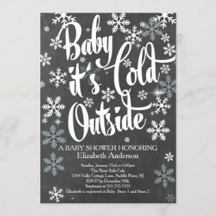 Baby It's Cold Chalkboard Neutral Baby Shower Invitation