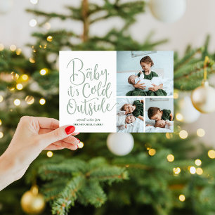 Baby It's Cold Outside 3 Photo Holiday Card
