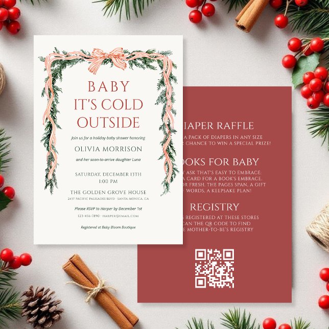 Baby It's Cold Outside All in One Baby Shower Invitation (Creator Uploaded)