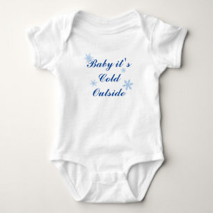 Baby it's Cold Outside Baby Boy Bodysuit in Blue